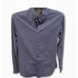 Ben Sherman Mens Oxford Shirt Blue Geometric Slim